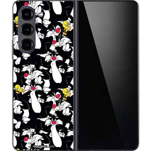 Looney Tunes Sylvester and Tweety Super Sized Galaxy Z Fold5 5G Skin